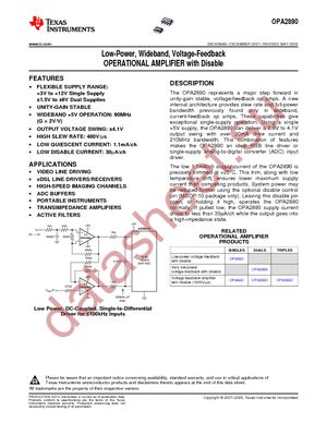 OPA2890IDRG4 datasheet  